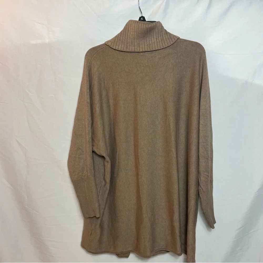 JM Collection Cowl Neck Faux Wrap Sweater Buckle Detail Brown Taupe Boho XL Chic